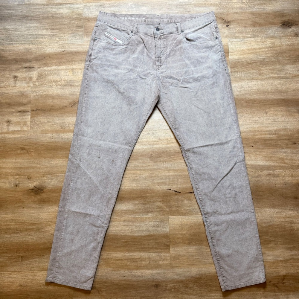 Diesel Corduroy Pants Mens 40x34 Brown Slim Fit 2019 5 Pocket Mid Rise Taupe